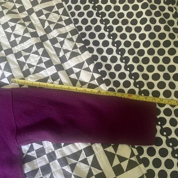 Eileen Fisher Purple Mock Neck Sweater Boiled 💯 Wool - Picture 6 of 7